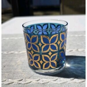 VTG Georges Briard Blue Gold Glass‎ Tumbler Mid Century Modern MCM Replacement